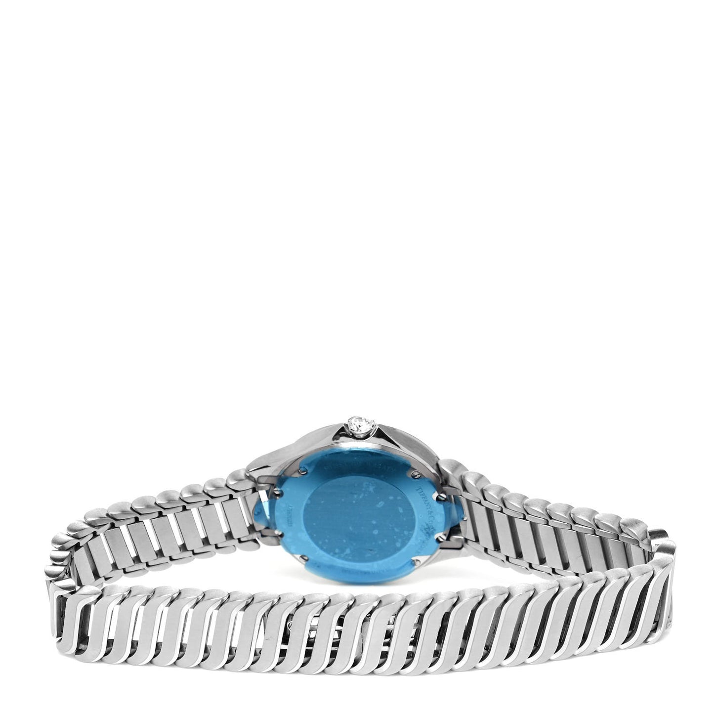 Stainless Steel Diamond 28mm Metro 2-Hand Quartz Watch Ice Blue