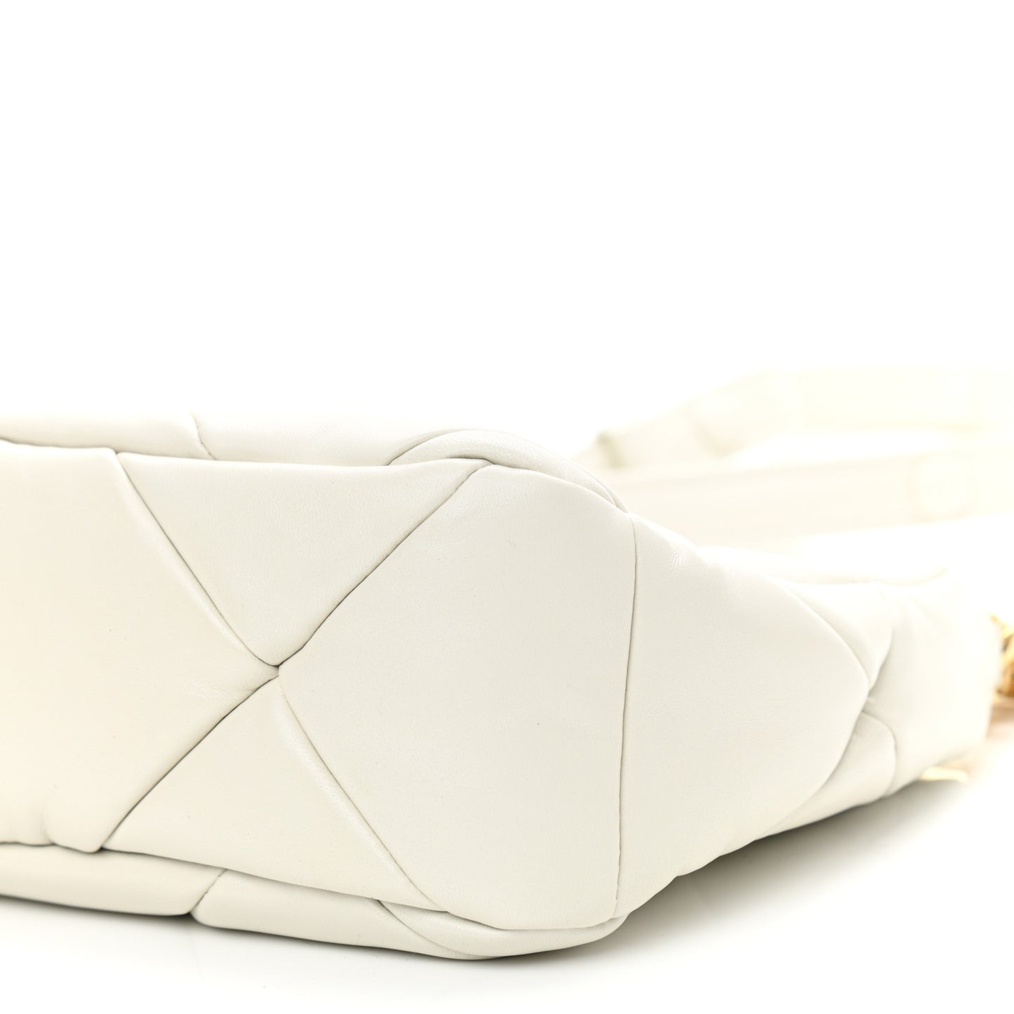 Nappa Triangle Quilted Patchwork System Bag White