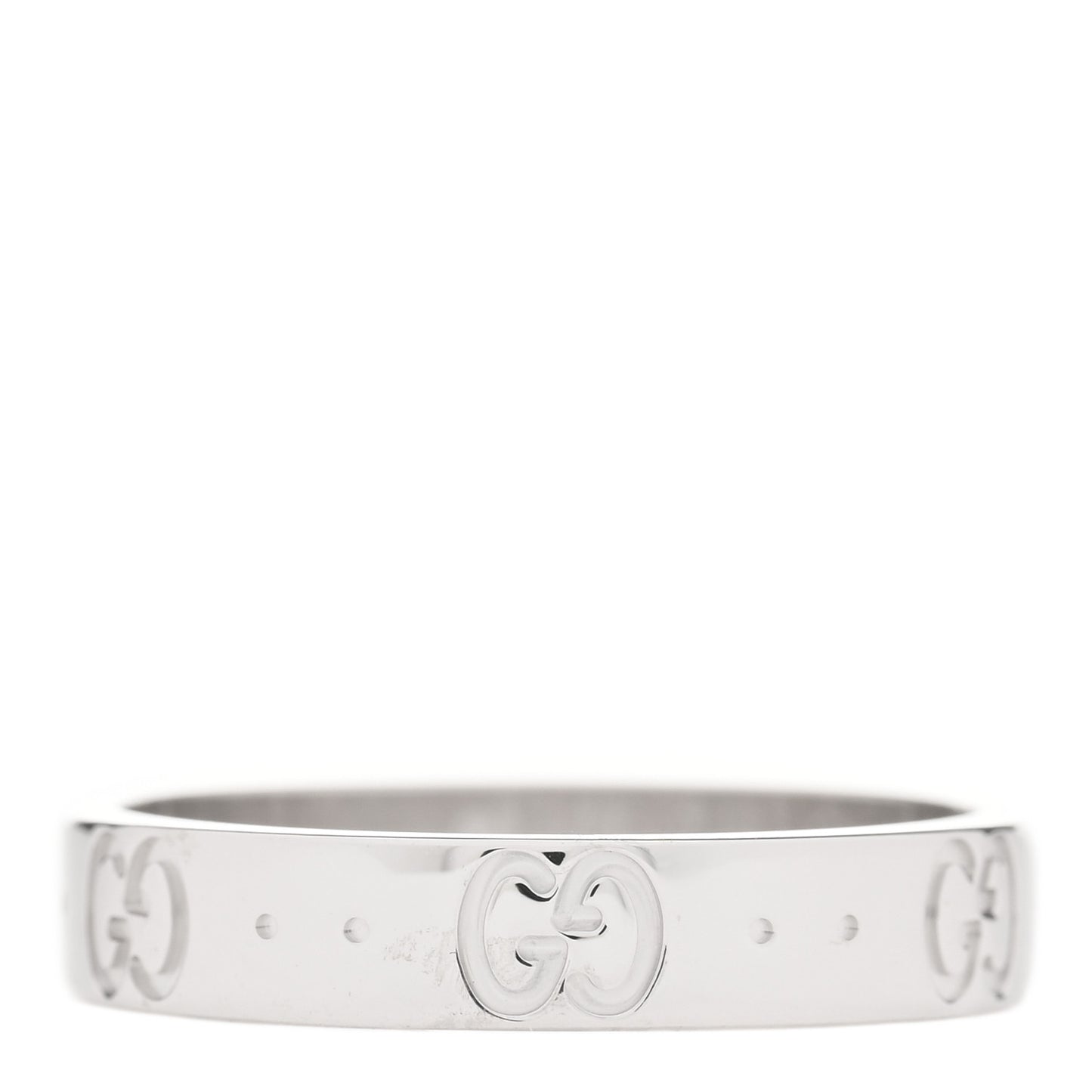 18K White Gold 4mm Icon Thin Band Ring 56 7.5