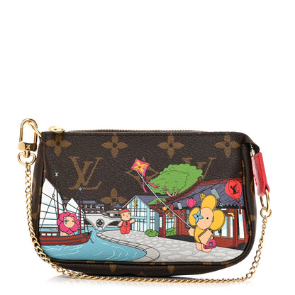 Louis Vuitton Monogram 2022 Christmas Animation Mini Pochette Accessories Red 1 of 8