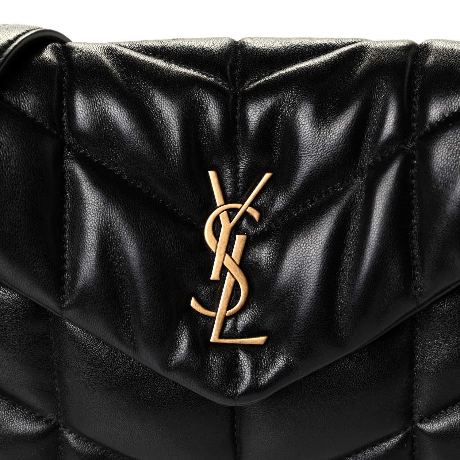 Saint Laurent Lambskin Quilted Toy Loulou Puffer Monogram Chain Satchel Black 5 of 6