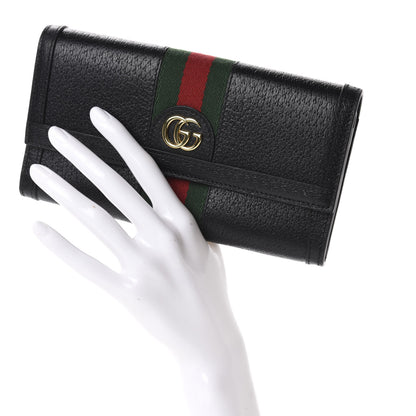 Gucci Calfskin Web Ophidia Continental Wallet Black 2 of 7