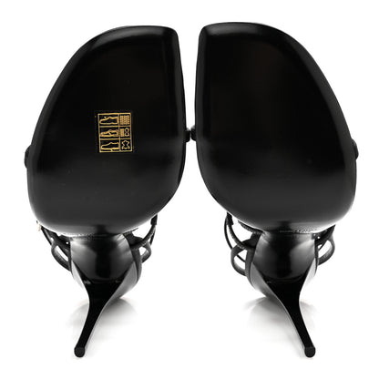 Saint Laurent Crepe Satin Crystal Jerry 110 Sandals 39 Black 5 of 9