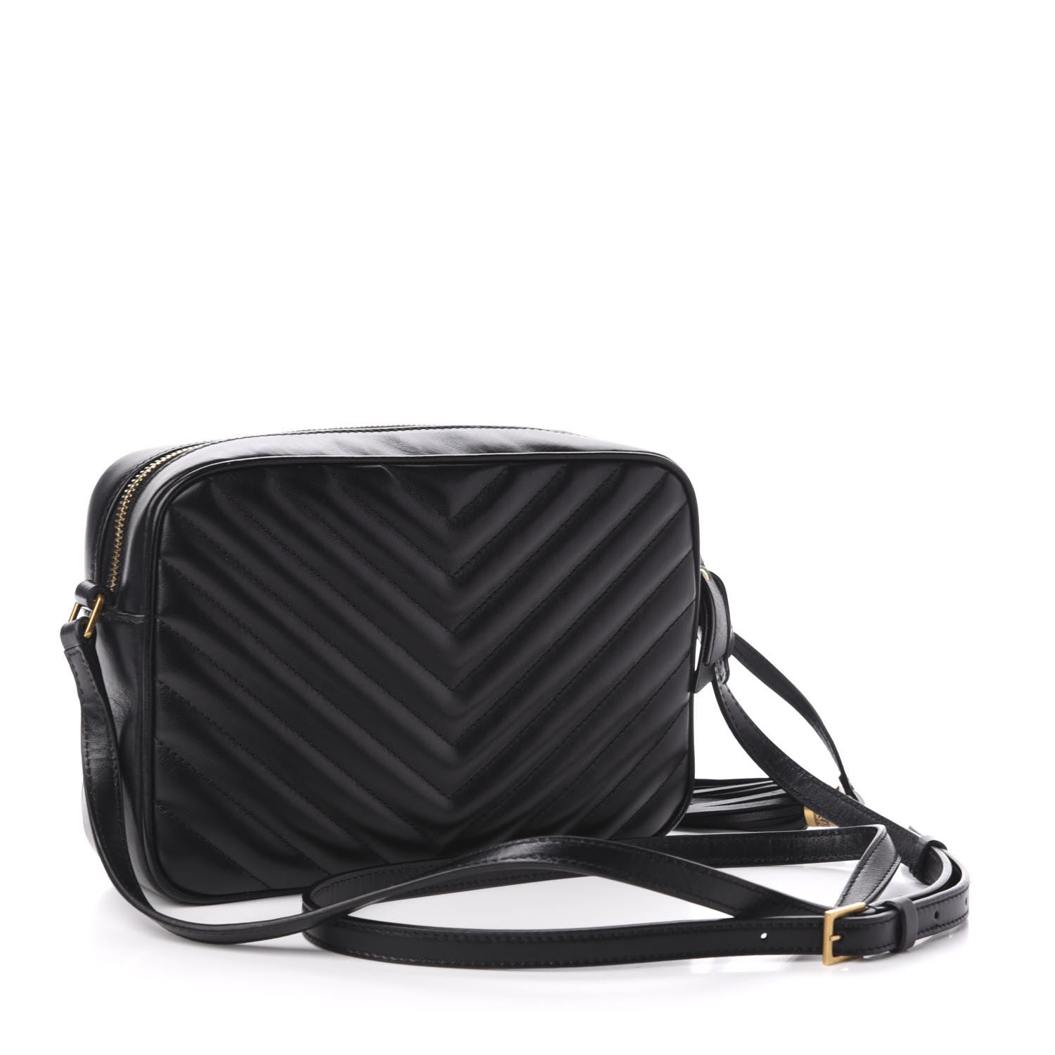Saint Laurent Calfskin Matelasse Monogram Lou Camera Bag Black 3 of 10