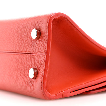Christian Dior Grained Calfskin Mini Diorever Flap Inferno Red 8 of 10