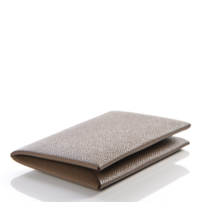 Hermes Epsom Calvi Card Case Etoupe 3 of 8