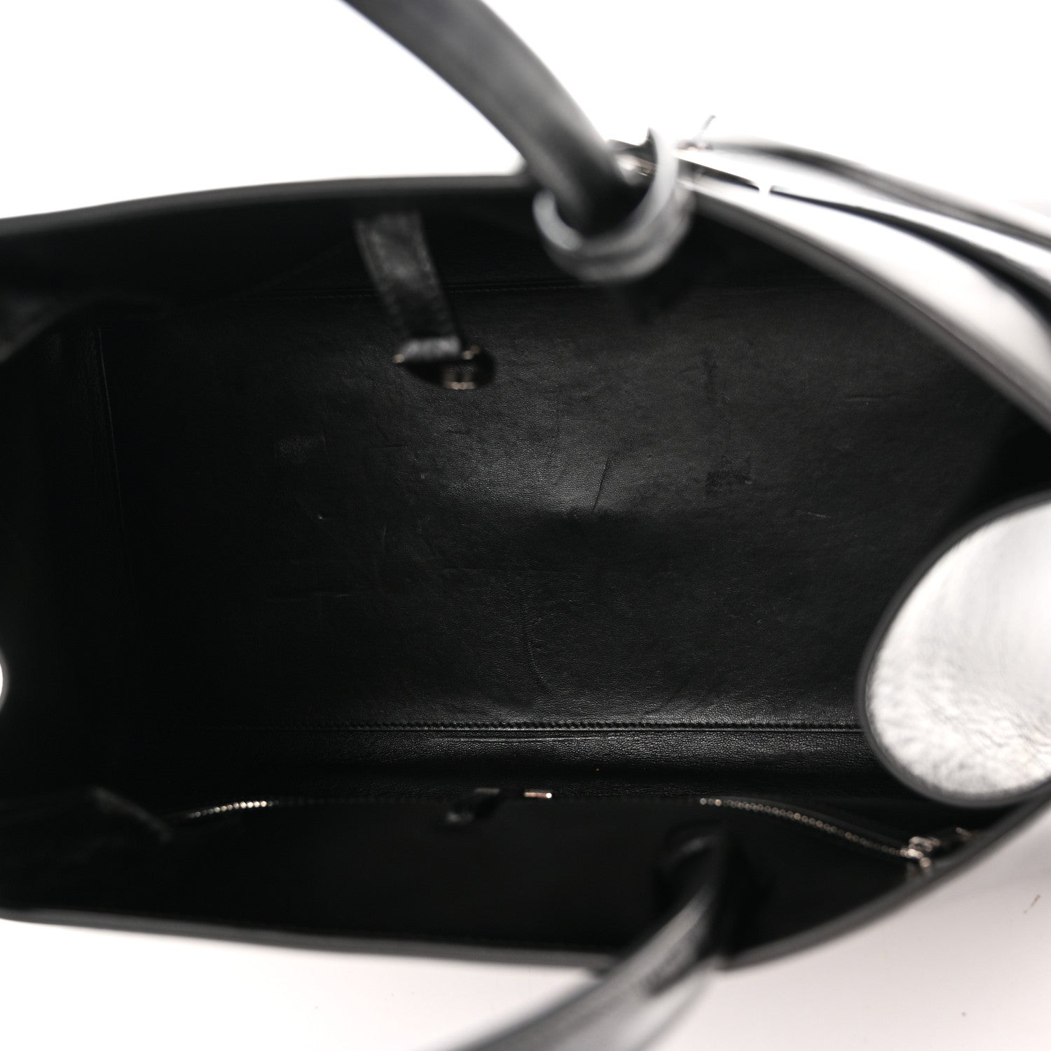 Salvatore Ferragamo Shiny Calfskin Medium Hug Zip Pocket Shoulder Bag Black 5 of 9