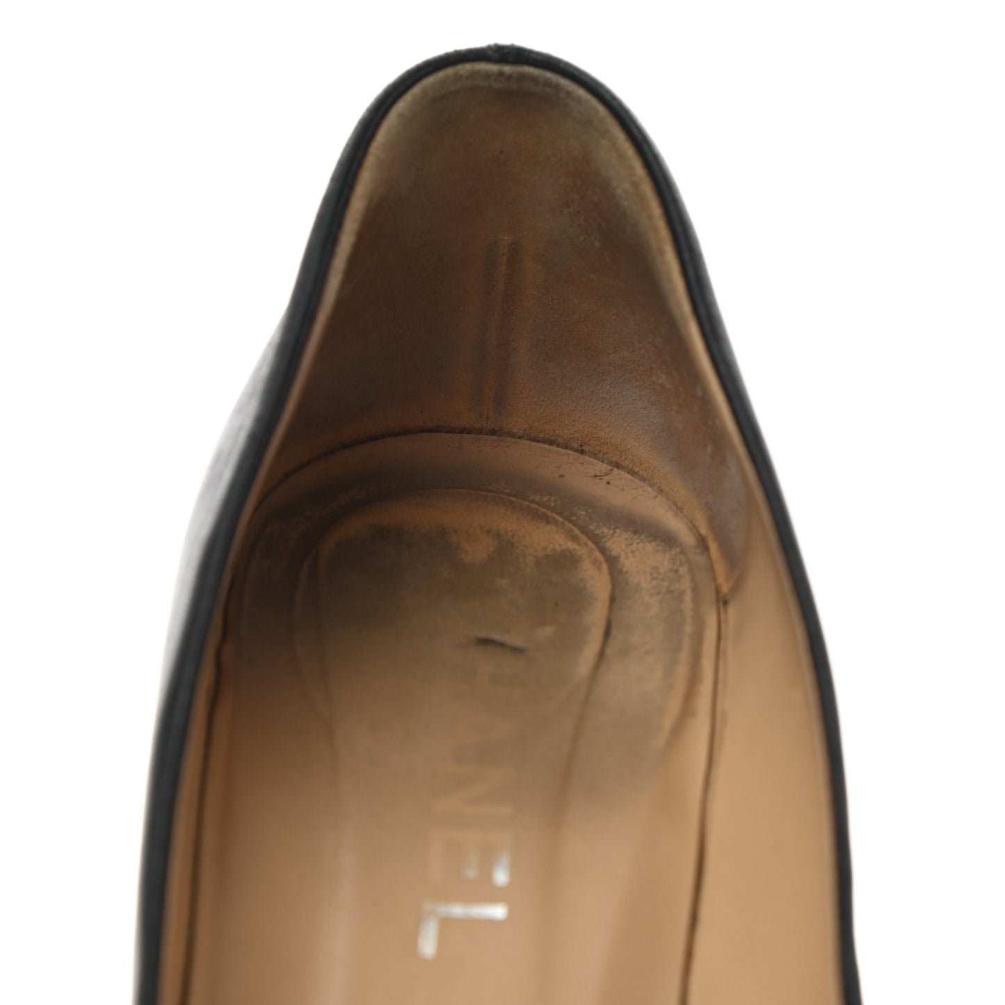 Lambskin Patent Cap Toe CC Pumps 38 Black