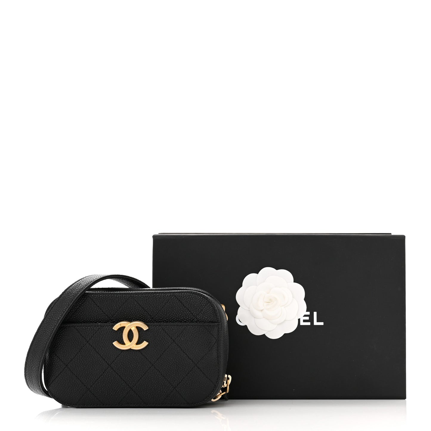Caviar Quilted Waist Bag Black