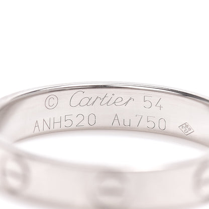 Cartier 18K White Gold 3.5mm LOVE Wedding Band Ring 54 6.75 4 of 5