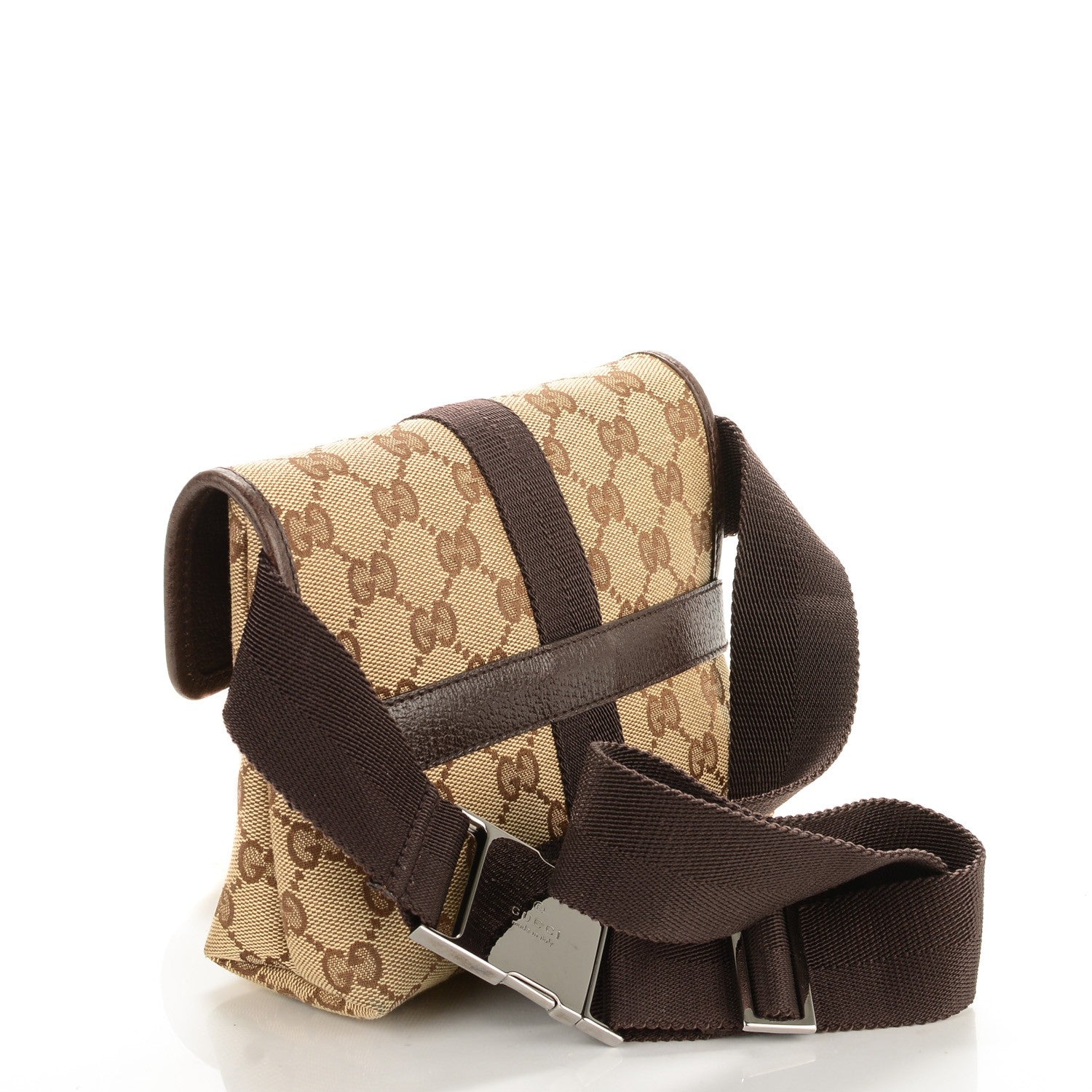 Gucci GG Monogram Buckle Belt Bag Dark Brown 3 of 7