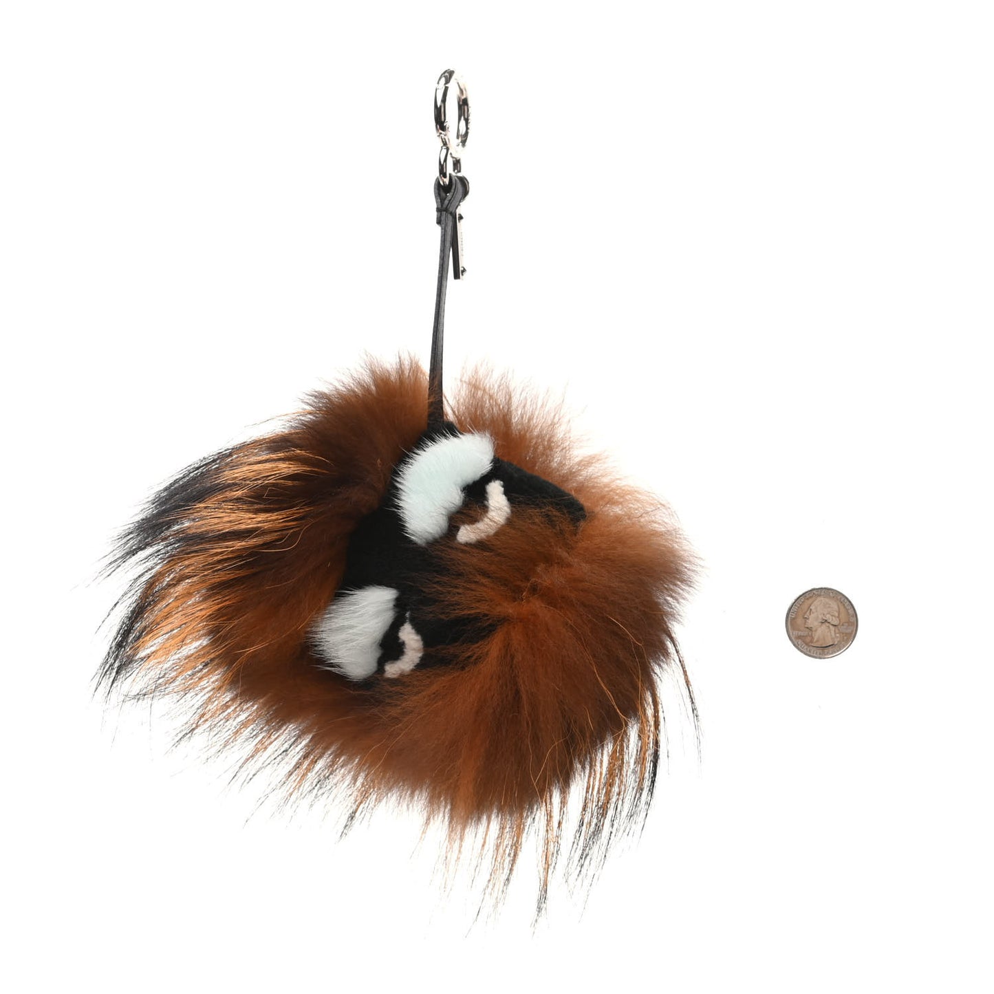 Fox Mink Rabbit Fur Vitello Flamingo Kooky Monster Bag Bug Charm Zucca Multicolor Black