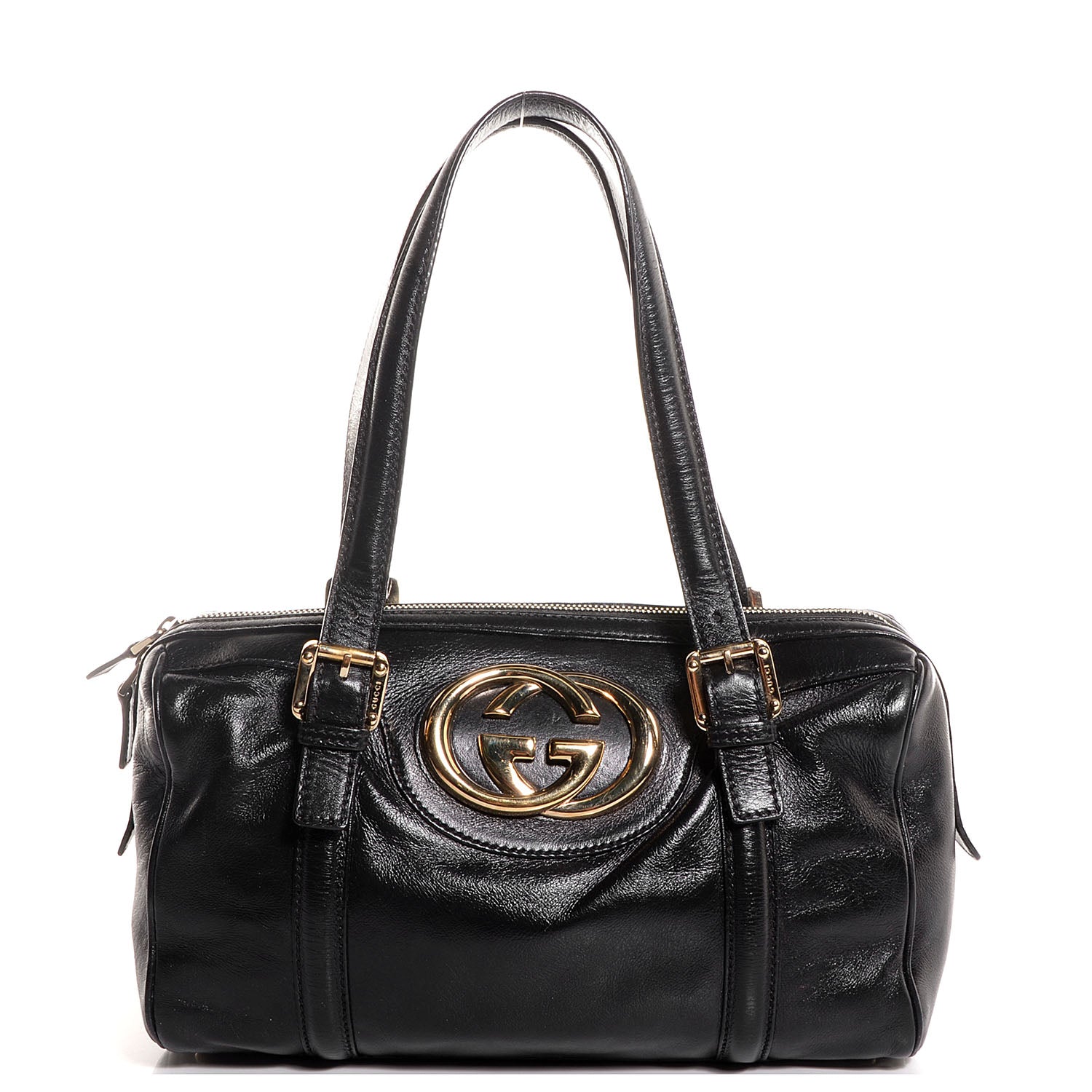 Gucci Leather Small Britt Boston Black 1 of 7