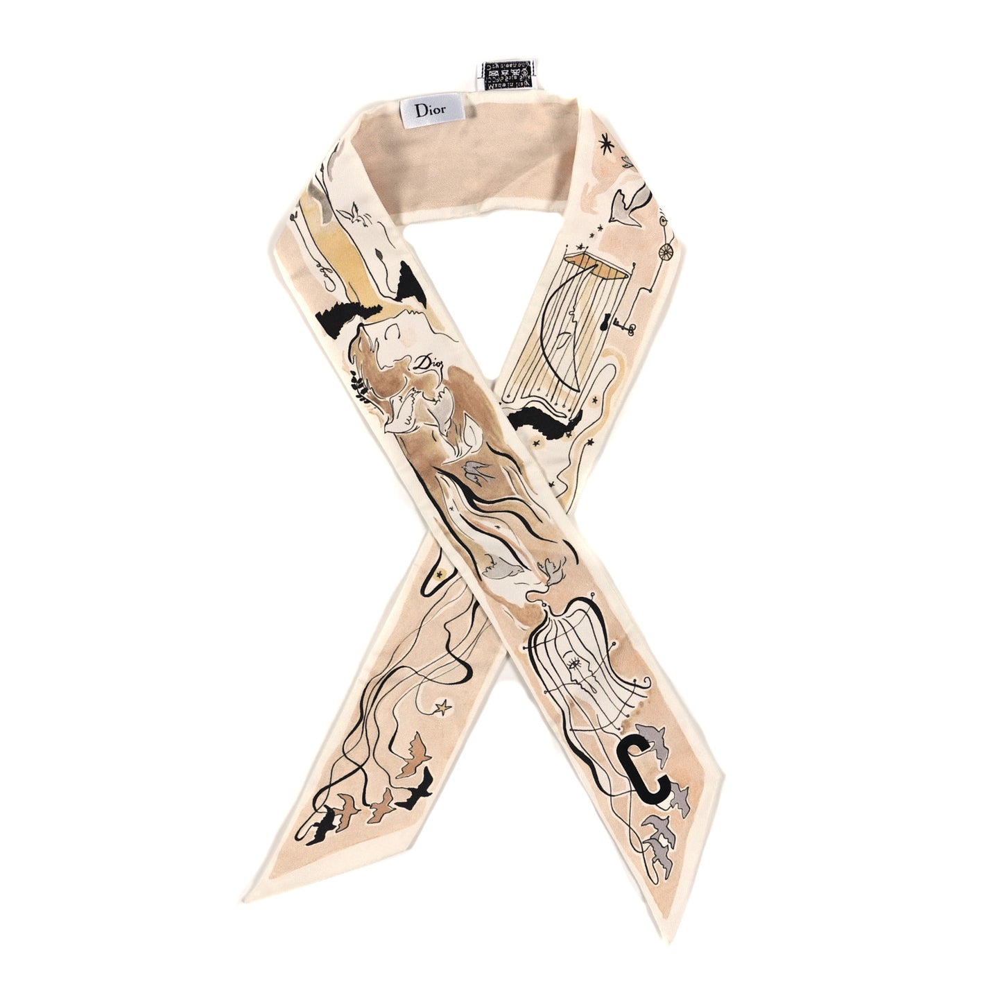 Silk Mitzah ABCDIOR "C" Scarf Pink