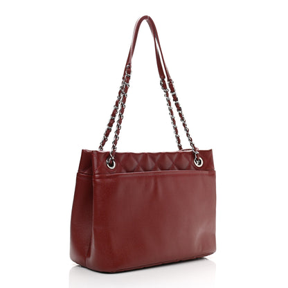 Chanel Caviar Quilted Large Timeless CC Soft Tote Dark Red 3 of 11