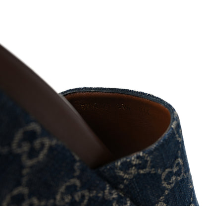 Gucci New Denim GG Monogram Angelina Platform 55mm Slide Sandals 39.5 Blue Tea 7 of 9