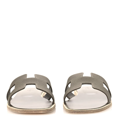 Hermes Epsom Oran Sandals 40.5 Etoupe 3 of 12