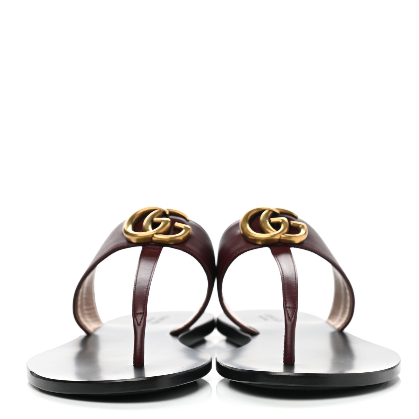 Calfskin GG Marmont Thong Sandals 39 Vintage Bordeaux