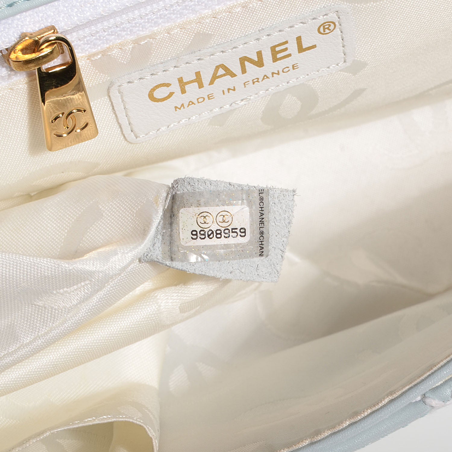 Chanel Leather Quilted Medium Wild Stitch Flap Light Blue 7 of 8