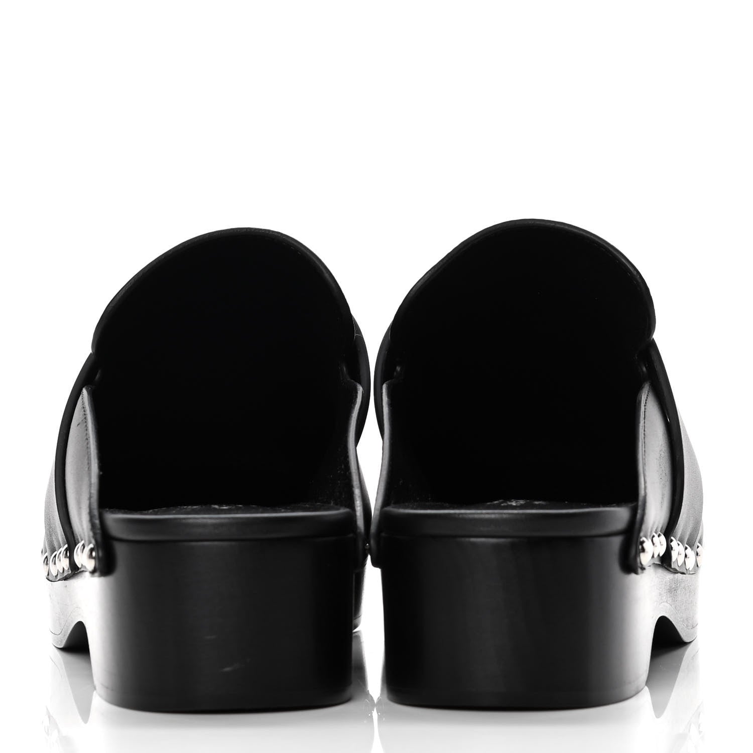 Hermes Calfskin Calya Mules 37 Black 6 of 10