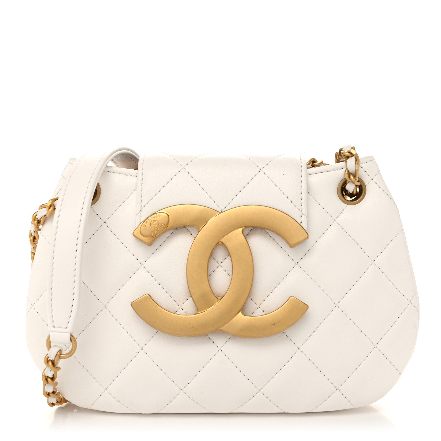 Chanel Lambskin Quilted Small Messenger Bag White 1 of 10