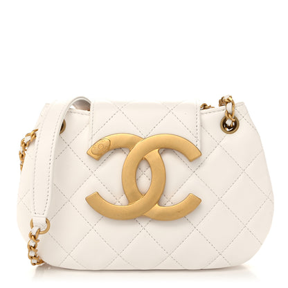 Chanel Lambskin Quilted Small Messenger Bag White 1 of 10