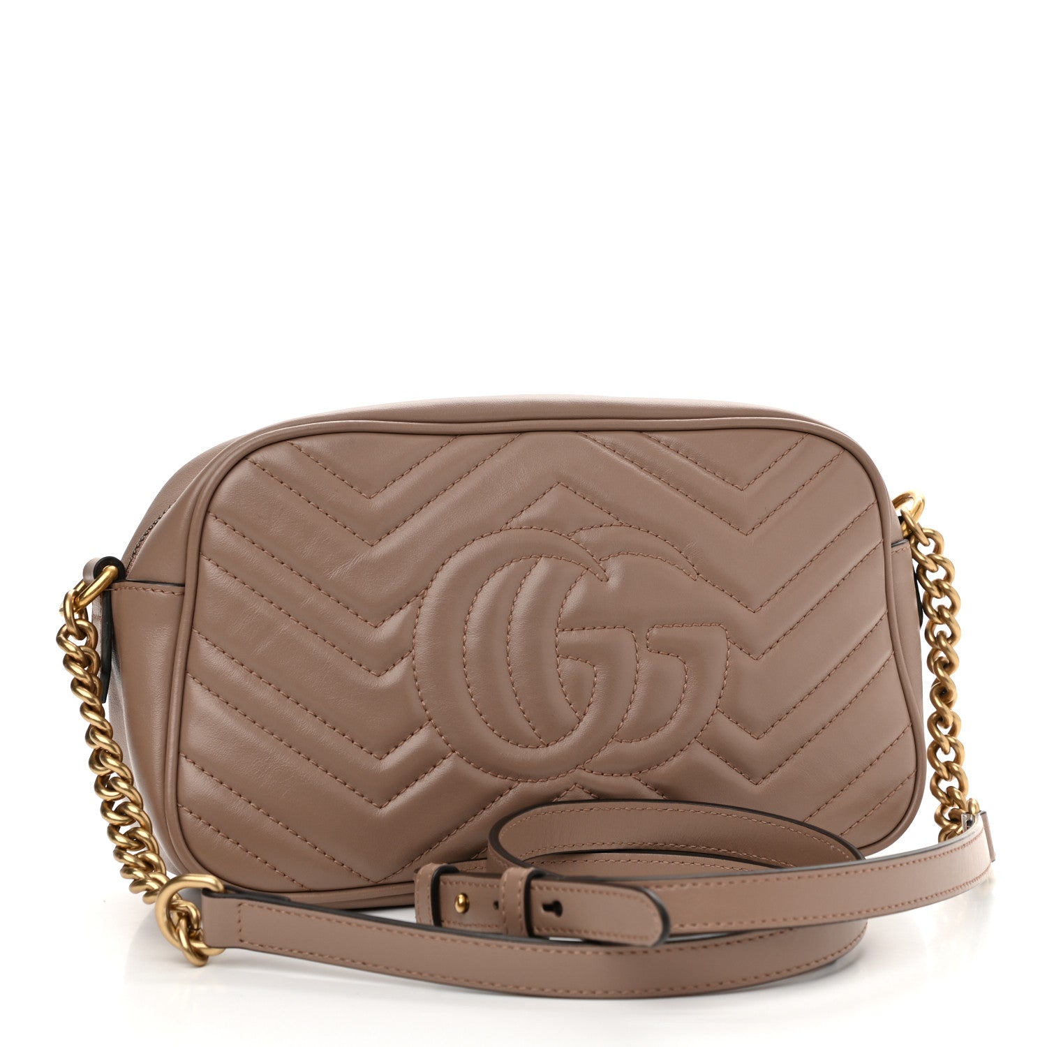 Gucci Calfskin Matelasse Small GG Marmont Chain Shoulder Bag Porcelain Rose 3 of 12