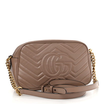 Gucci Calfskin Matelasse Small GG Marmont Chain Shoulder Bag Porcelain Rose 3 of 12