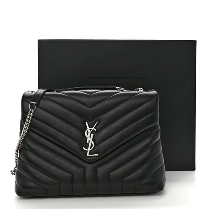 Saint Laurent Calfskin Y Quilted Monogram Medium Loulou Chain Satchel Black 16 of 16