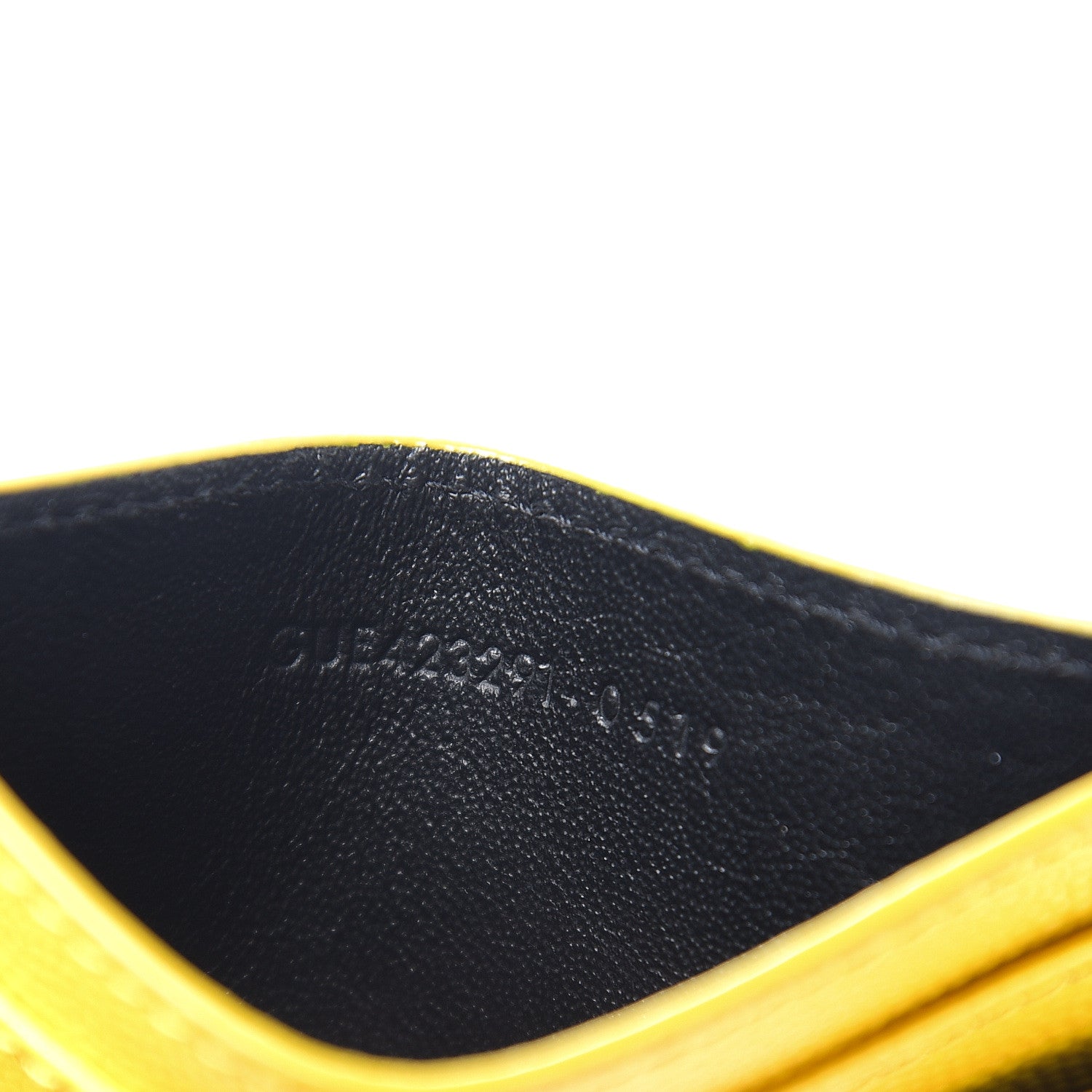 Saint Laurent Grain De Poudre Matelasse Chevron Monogram Credit Card Case Mimosa 6 of 7