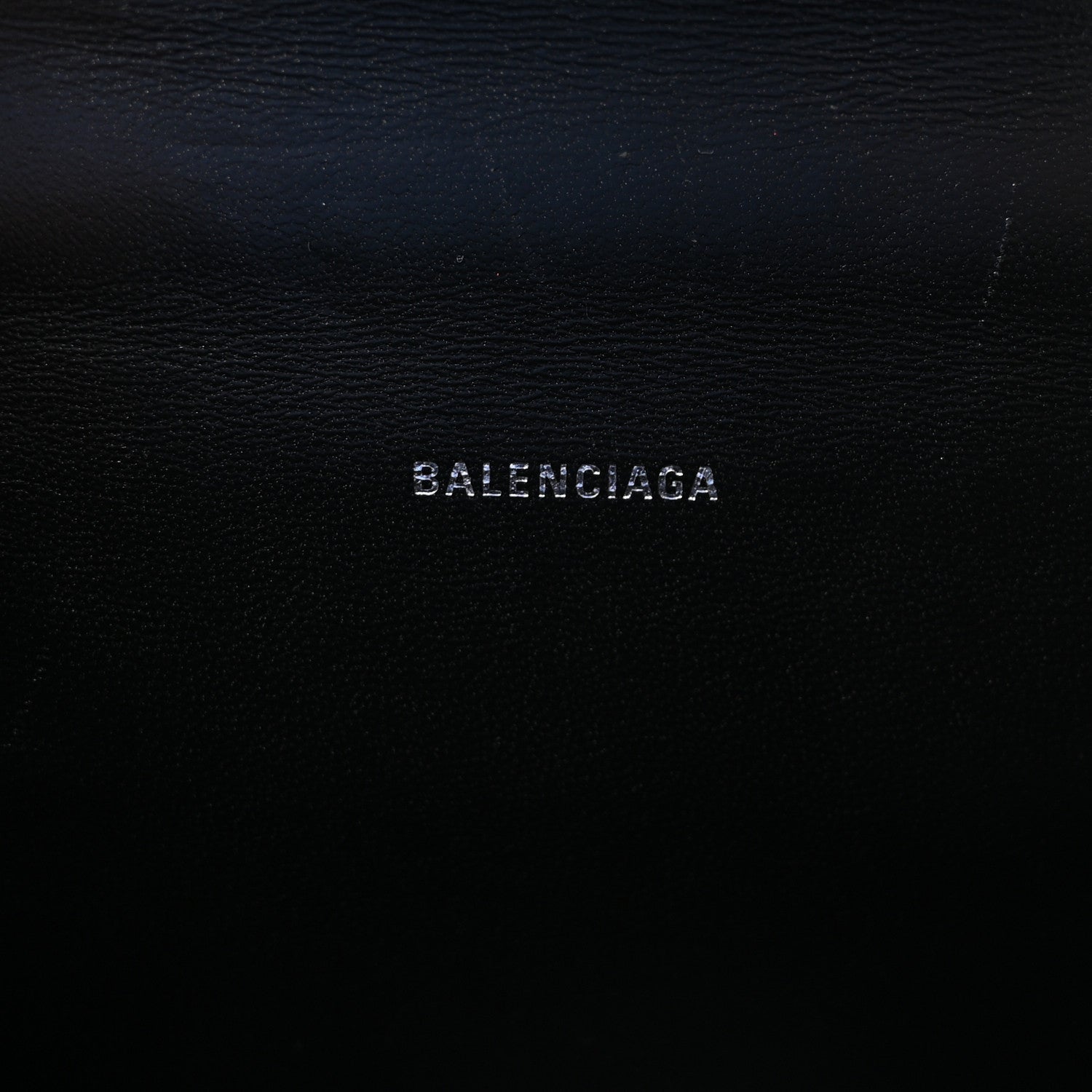 Balenciaga Shiny Calfskin Monochrome Crocodile Embossed Hourglass Top Handle Bag XS Black 6 of 9