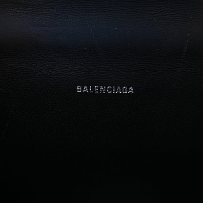 Balenciaga Shiny Calfskin Monochrome Crocodile Embossed Hourglass Top Handle Bag XS Black 6 of 9