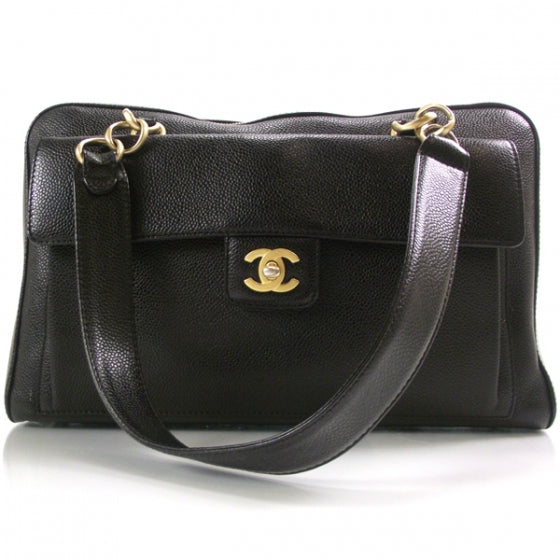 Chanel Caviar Chain Satchel Black 1 of 12