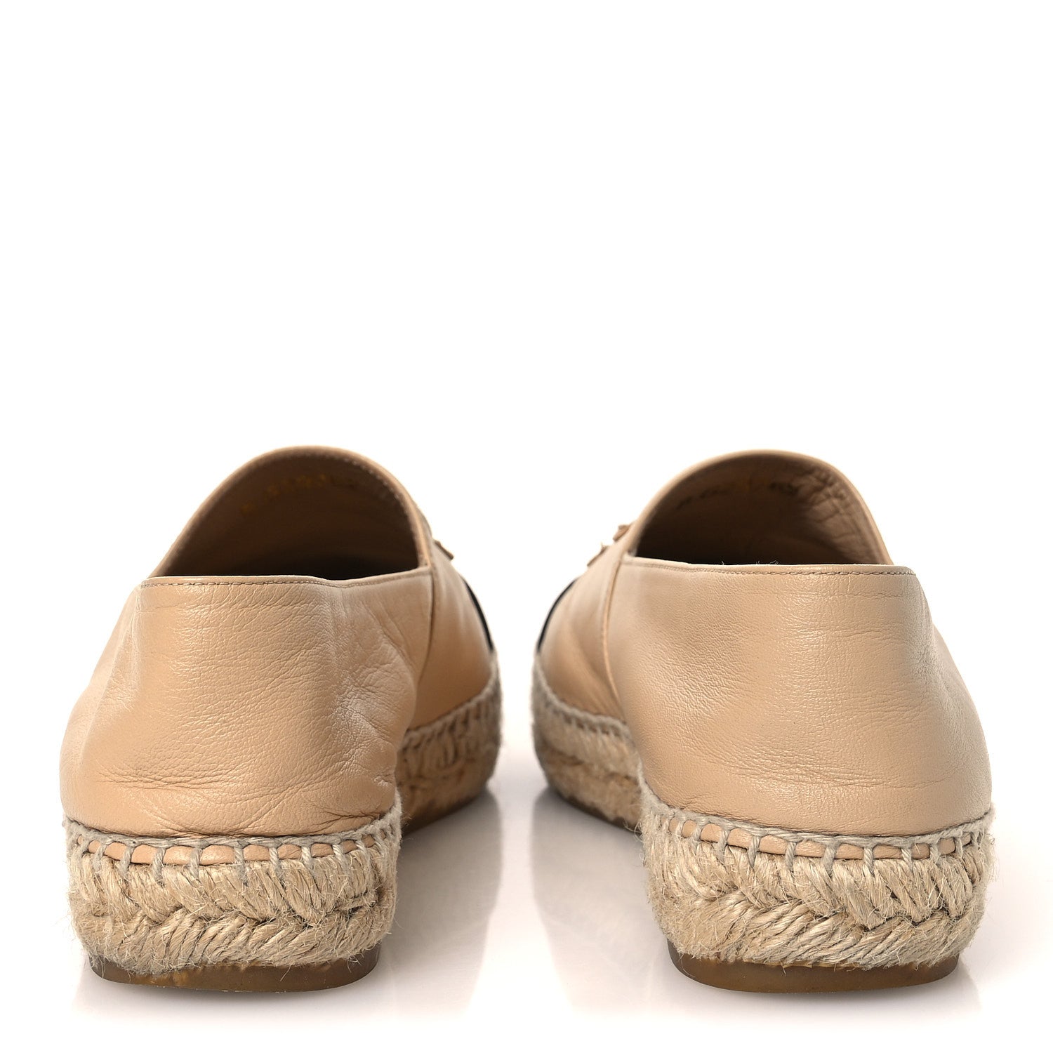 Chanel Lambskin CC Espadrilles 37 Beige Black 6 of 15