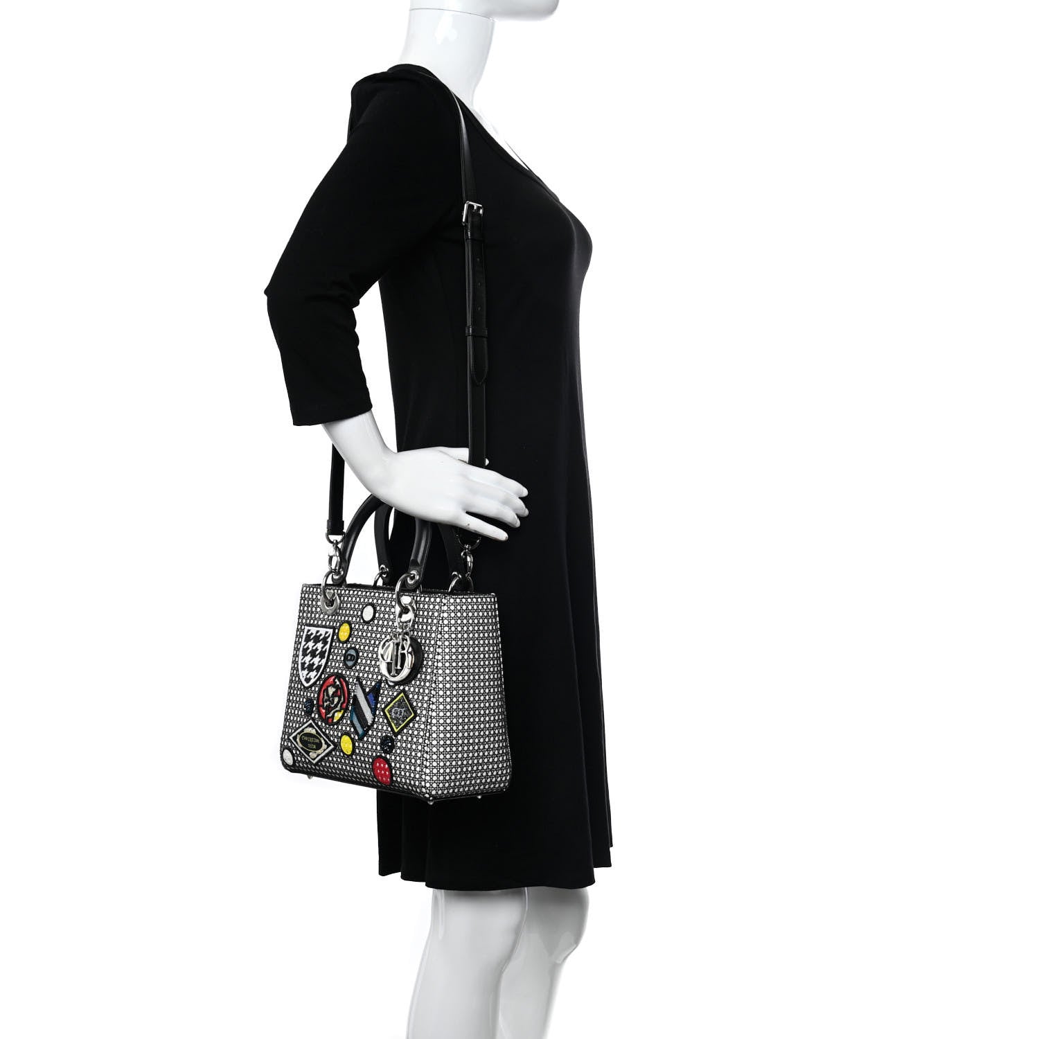Christian Dior Micro-Cannage Smooth Calfskin Medium Lucky Badges Lady Dior Multicolor 2 of 13
