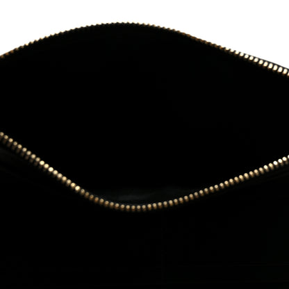 Saint Laurent Shiny Calfskin Crocodile Embossed Monogram Uptown Wallet Black 6 of 9