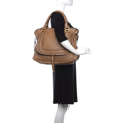 Chloe Calfskin Braided Large Marcie Satchel Nut 2 of 17