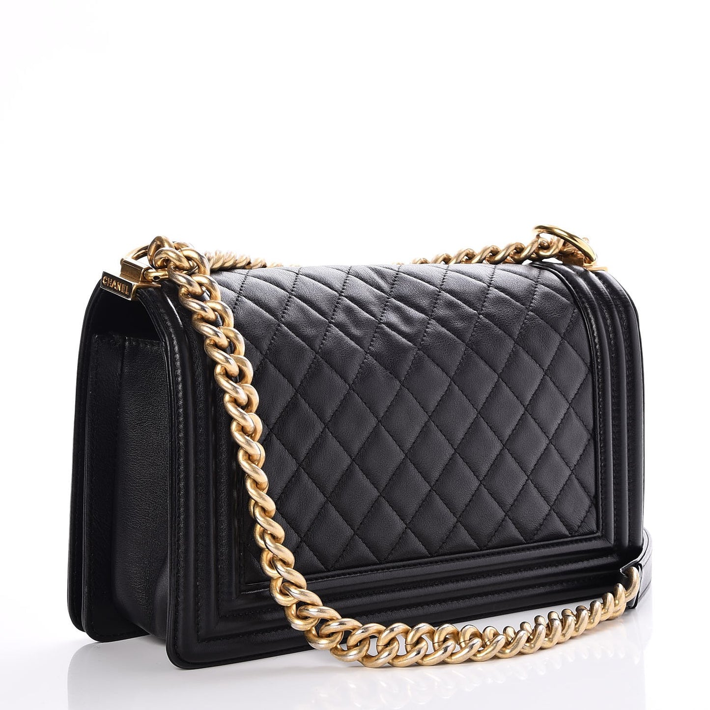 Calfskin Quilted Medium Boy Flap Black