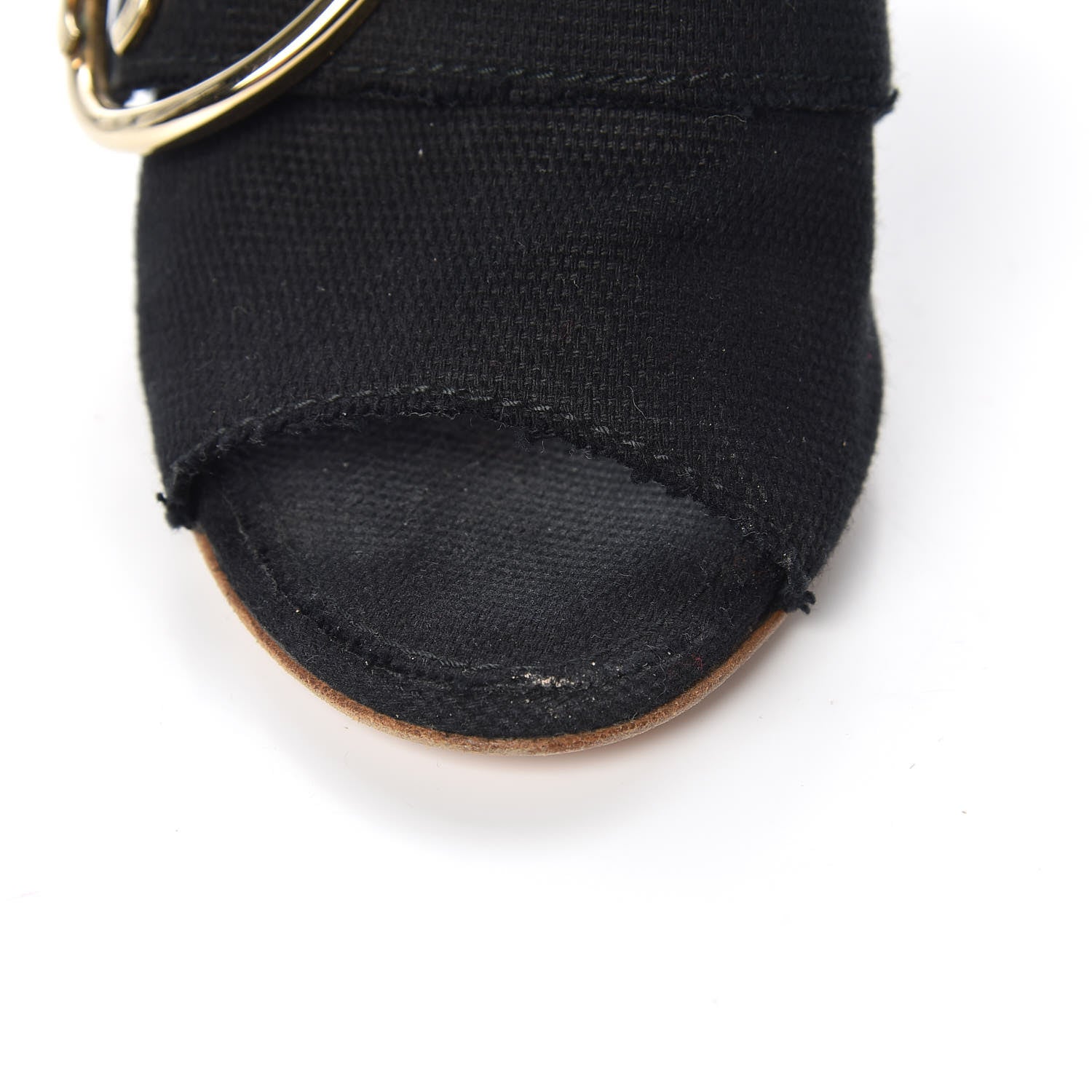 Chanel Canvas Heart CC Wedge Sandals 37 Black 11 of 15