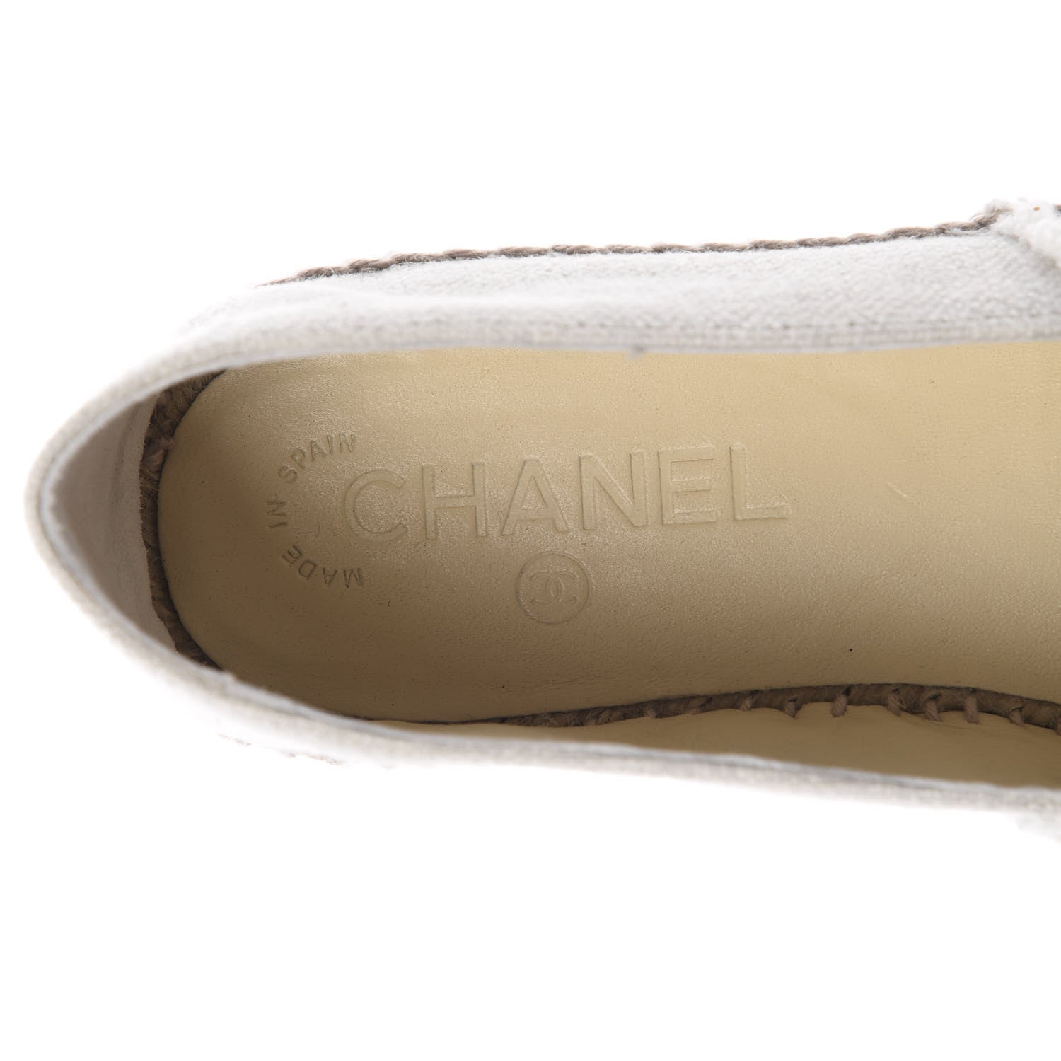 Chanel Linen CC Espadrilles 38 Beige Black 9 of 10