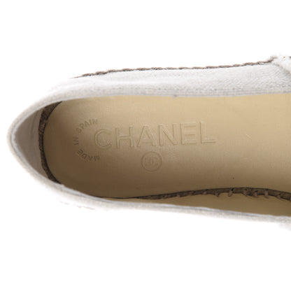 Chanel Linen CC Espadrilles 38 Beige Black 9 of 10