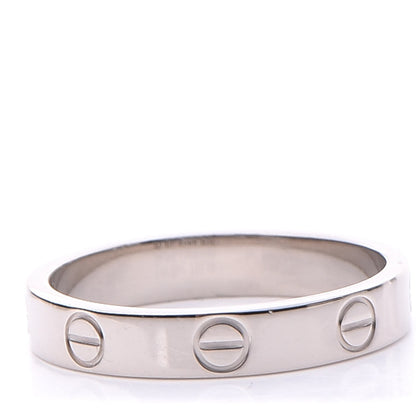 Cartier 18K White Gold 3.5mm LOVE Wedding Band Ring 55 7.25 6 of 6
