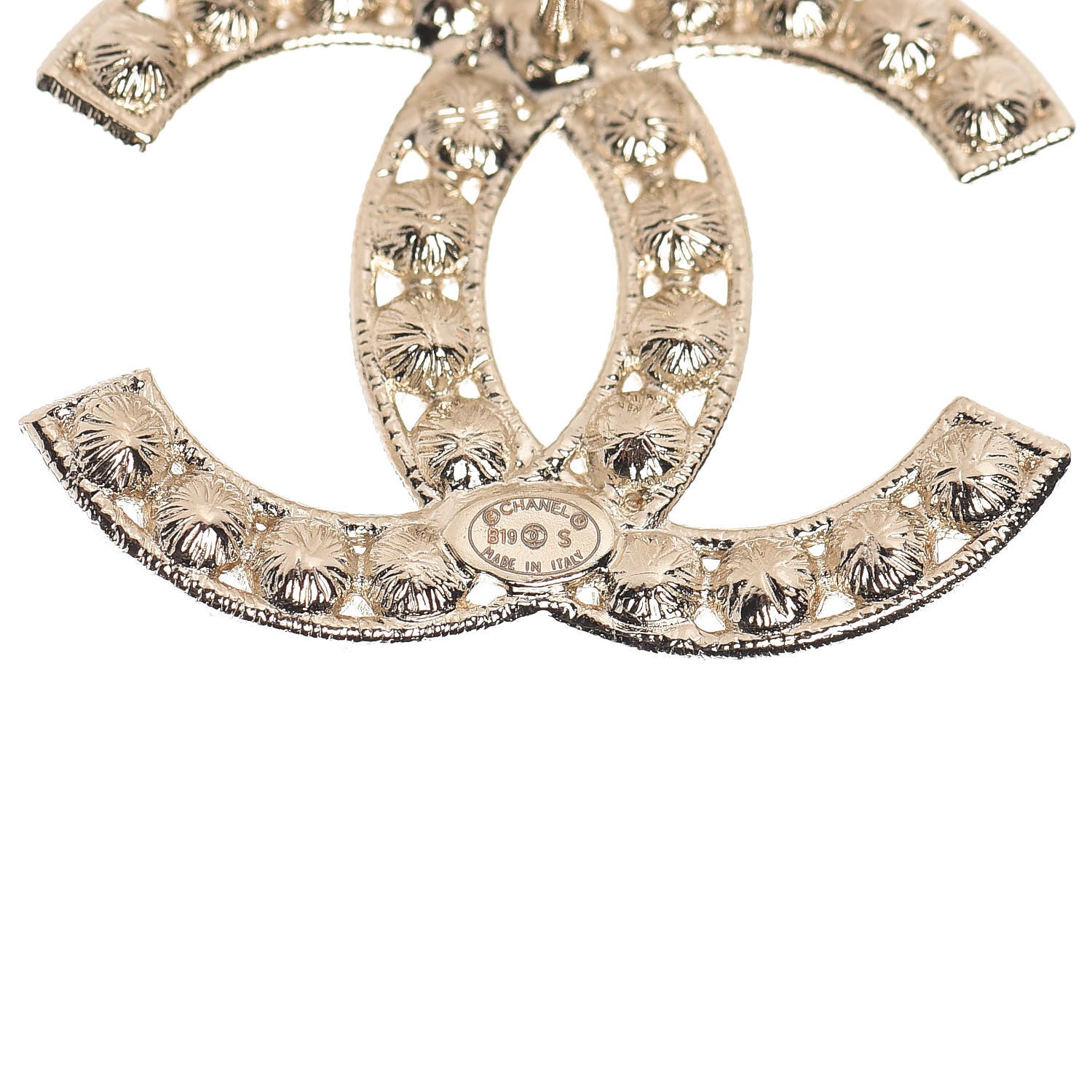 Chanel Crystal CC Large Stud Earrings Gold 4 of 4