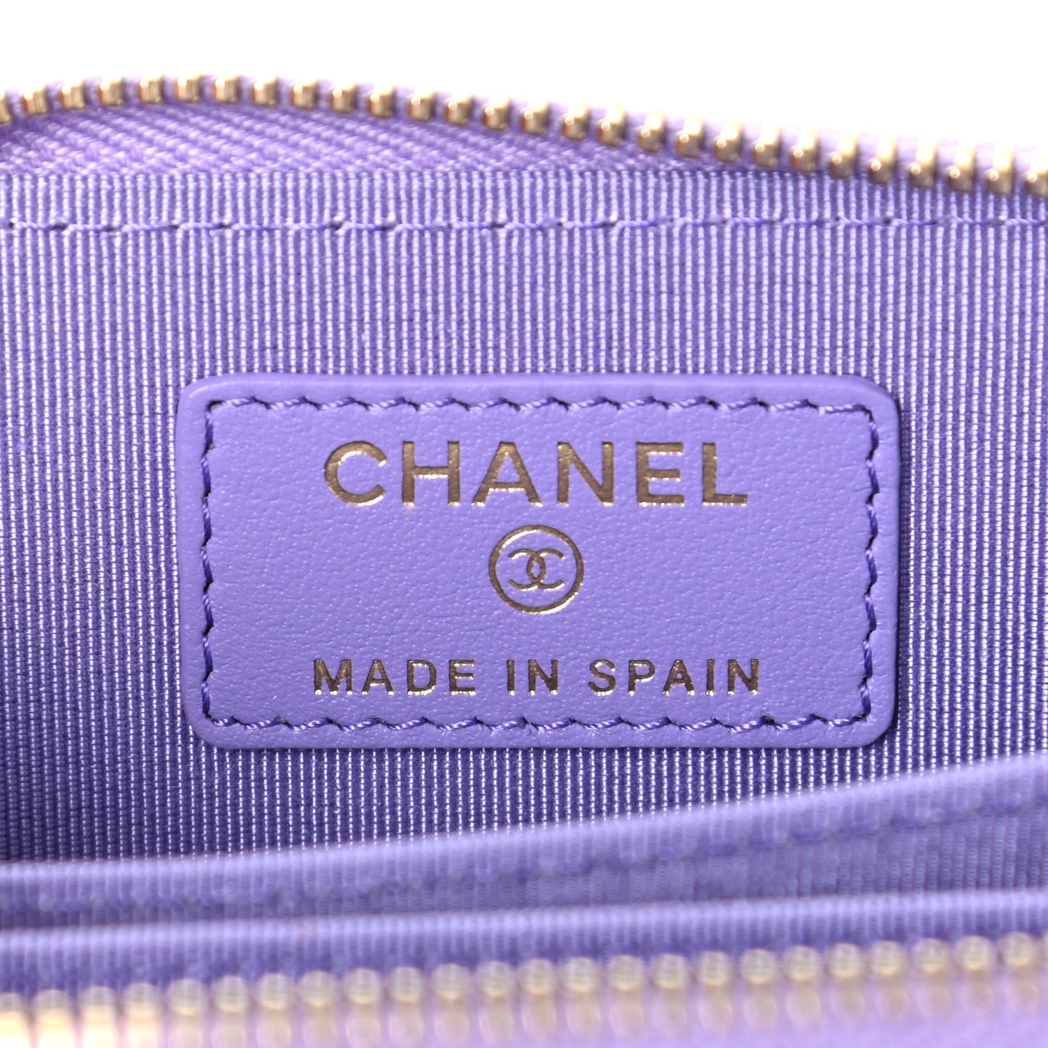 Chanel Caviar Quilted Zip Around Coin Purse Wallet Purple 6 of 7
