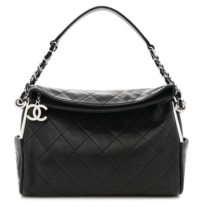 Chanel Lambskin Stitched Medium Ultimate Soft Tote Black 1 of 11