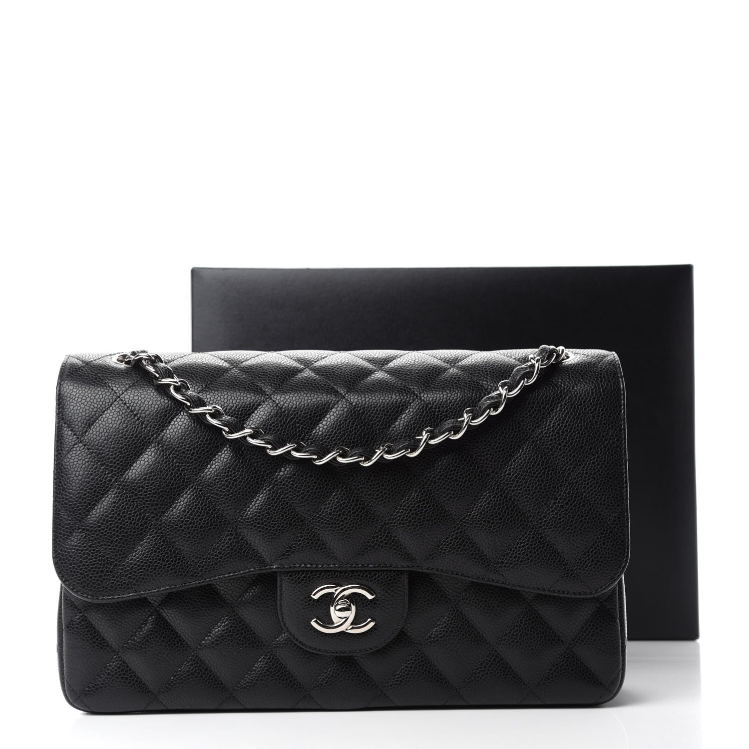 Chanel Caviar Quilted Jumbo Double Flap Black 15 of 15