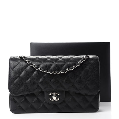 Chanel Caviar Quilted Jumbo Double Flap Black 15 of 15