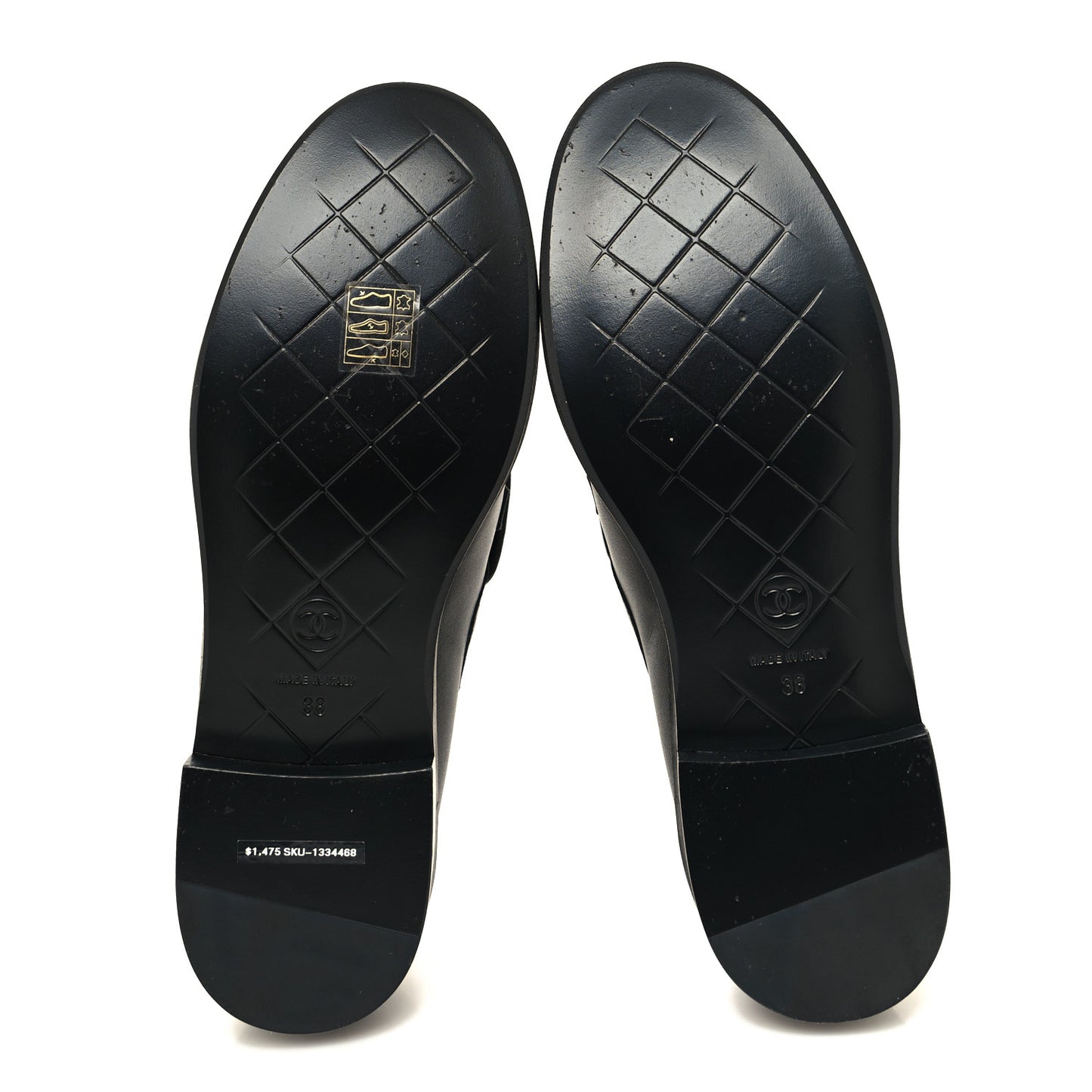 Lambskin Quilted CC Turnlock Loafers 38 Black