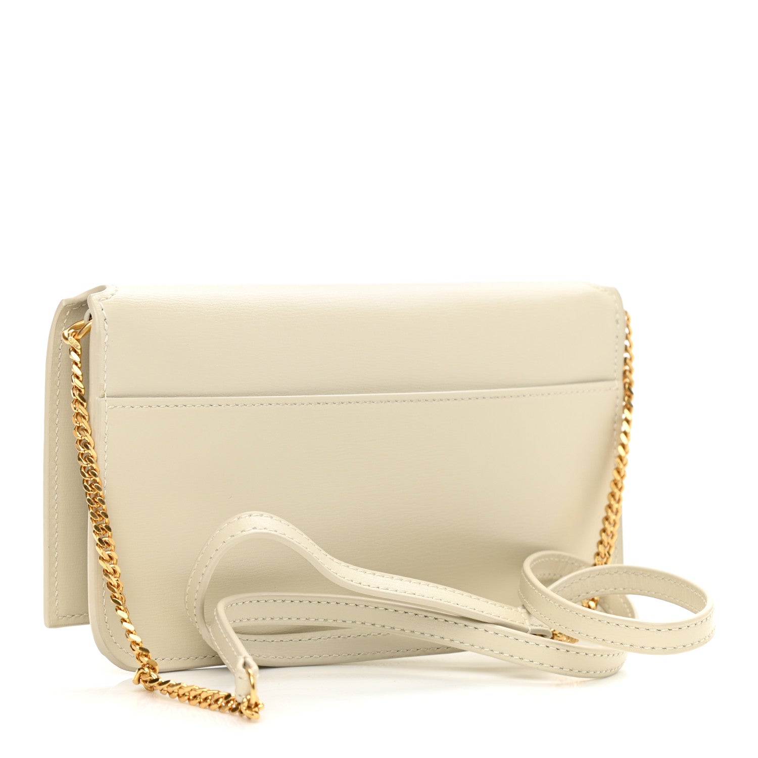 Saint Laurent Smooth Calfskin Monogram Phone Holder Crossbody Blanc Vintage 3 of 11