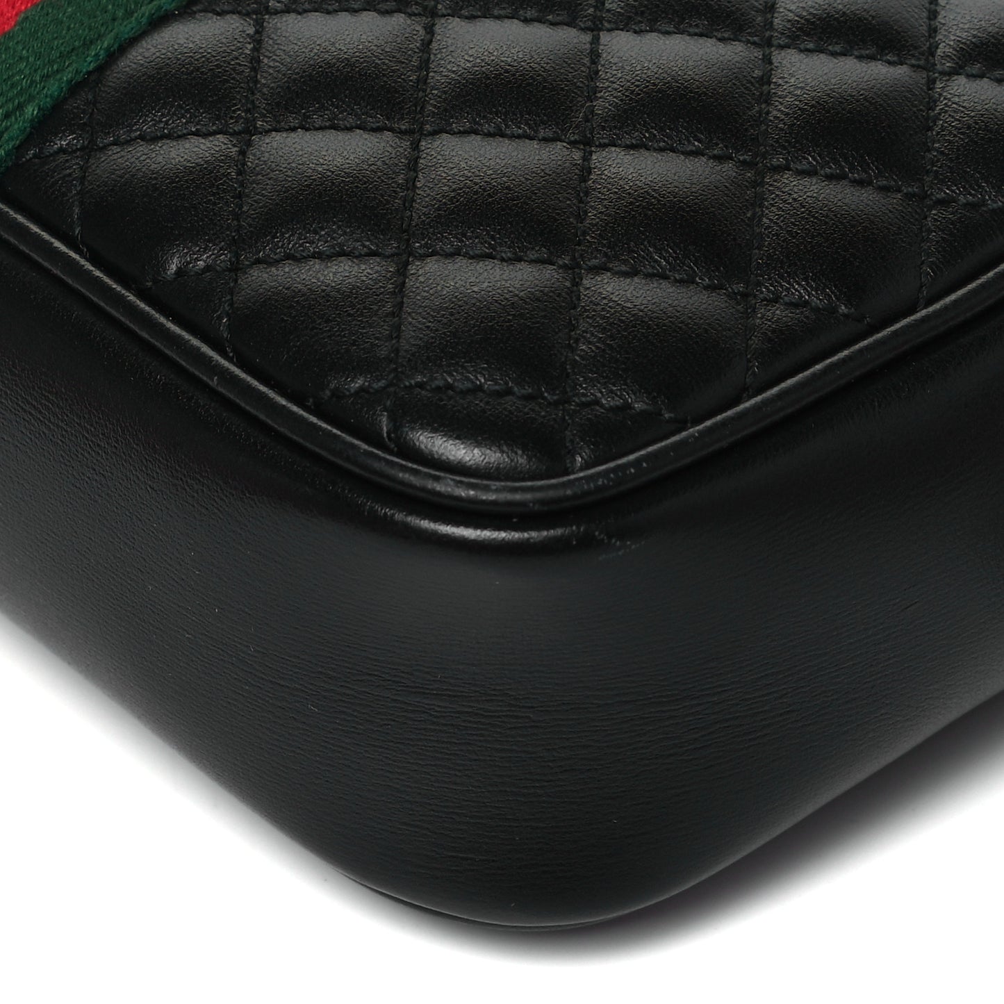 Calfskin Trapuntata Web Mini GG Shoulder Bag Black